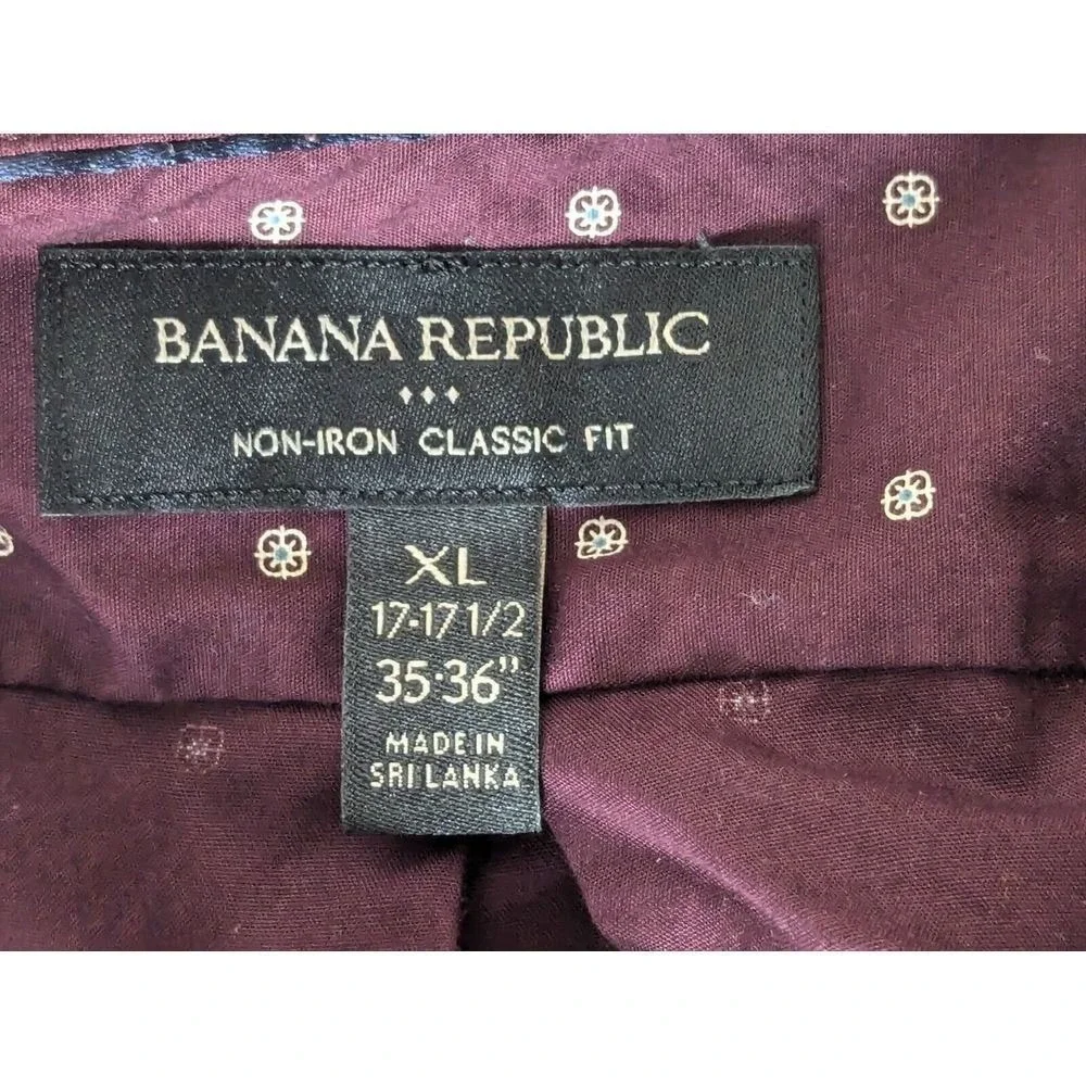 Banana Republic Classic Fit Non Iron Shirt Mens XL Polka Dot Button Down Preppy